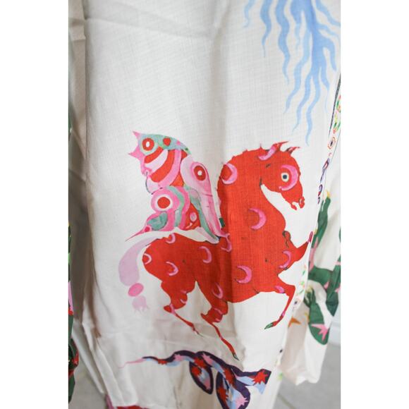 New Size XL Vintage Magical Print Horses Snake Dragon Fantasy Pajama Loungewear - Picture 3 of 8